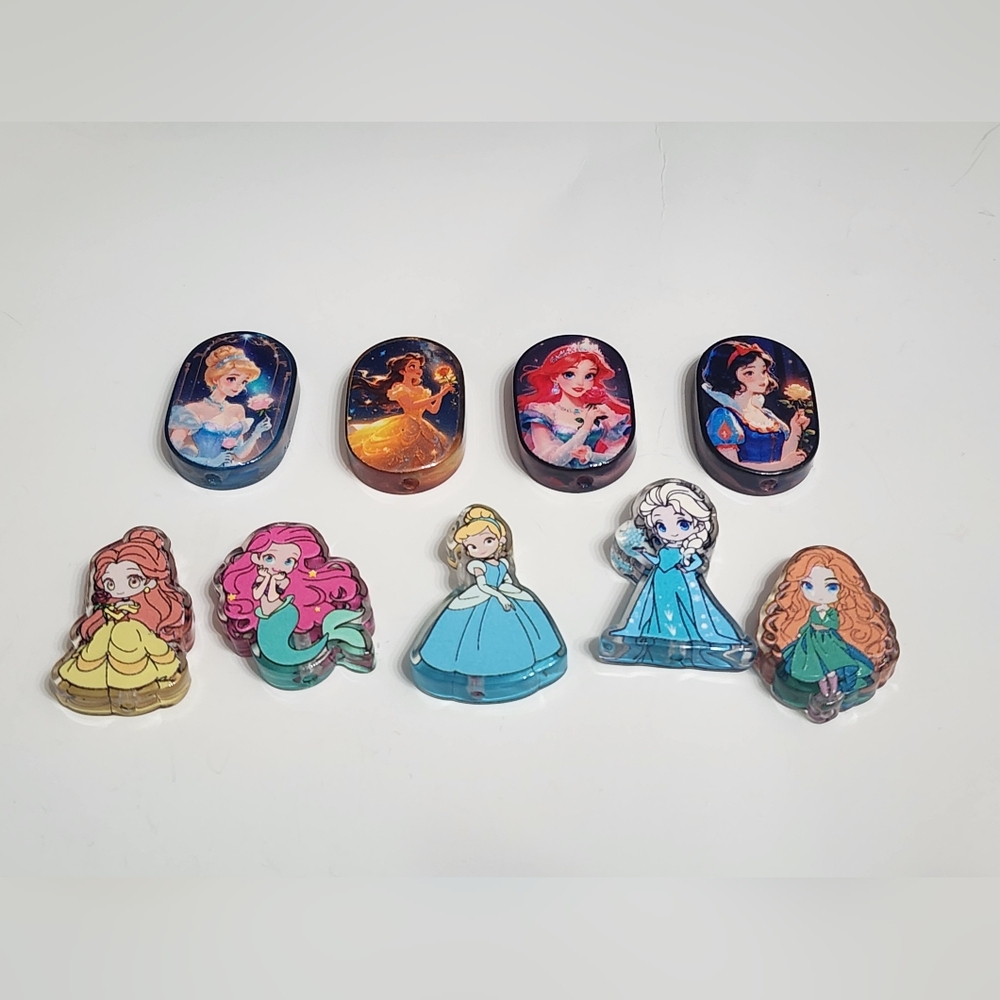 Acrylic‎ Beads Princess Double Sided  For Review Purposes Only